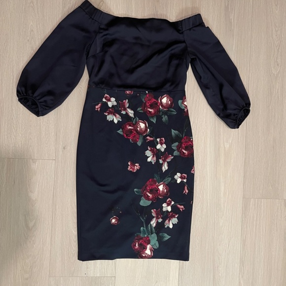 FREE! Navy off shoulder dress - Picture 2 of 4